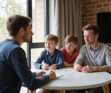 Familie mit Versicherungsberater